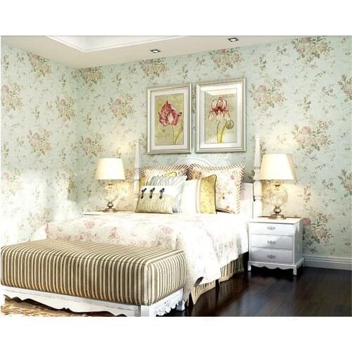 Beibehang American style rural papel de parede 3d wallpaper pastoral bedroom nonwoven fabric retro couch restaurant background