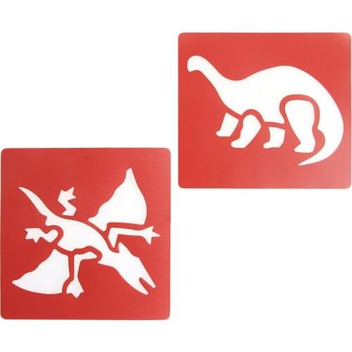 6Pcs Plastic Dinosaur Picture Drawing Template Stencils Rulers Painting Kids DIY Q6PD