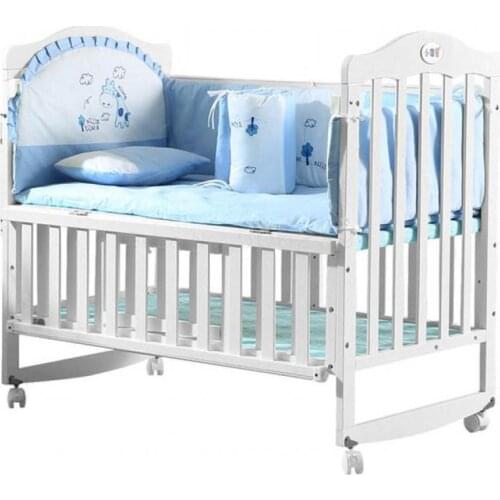 Baby Bed White Solid Wood Cradle Bed Neonatal Splicing Bed Multifunctional Movable Small Bed Children Cradle Bed