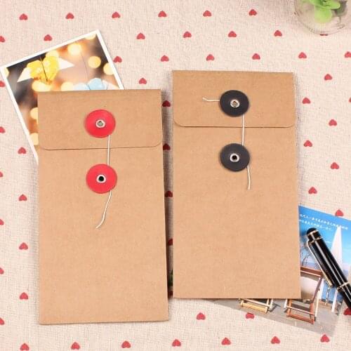 DHL 10.5*21cm 90Pcs/Lot Sprial Loose Leafhide File Envelope Vintage Kraft Paper File Bag Pocket Document Bag For Notebook Diary