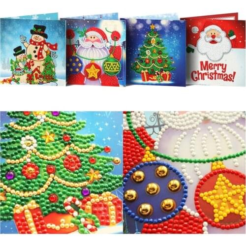 Diy 5d Diamond Painting Cross StitchMosaic Christmas Greeting Cards Santa Claus Christmas Tree For Parents Christmas giftZP-3256