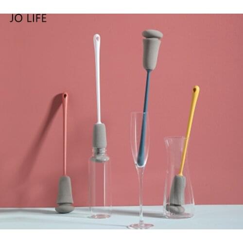 JO LIFE Flexible Sponge Brush Bottle Cleaning Cup Glass Brush Detachable Scourer Wine Cup Goblet Brush
