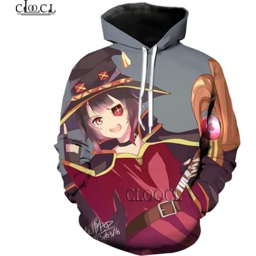 HX Anime Girl Megumin Konosuba Fashion Men Women 3D Print Fashion Harajuku Hoodie Unisex Hip Hop Tracksuit Drop Shipping