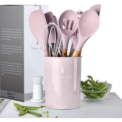 Baking Tools 12PCS Silicone Kitchenware Cooking Utensils Set Heat Resistant Kitchen Non-Stick Cooking Utensils With Storage Box