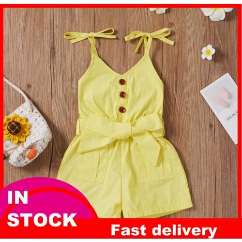 Suspenders Romper Toddler Baby Girl Clothes Solid Rompers Button Sleeveless Jumpsuit Rompers Боди Боди Для Новорожденных
