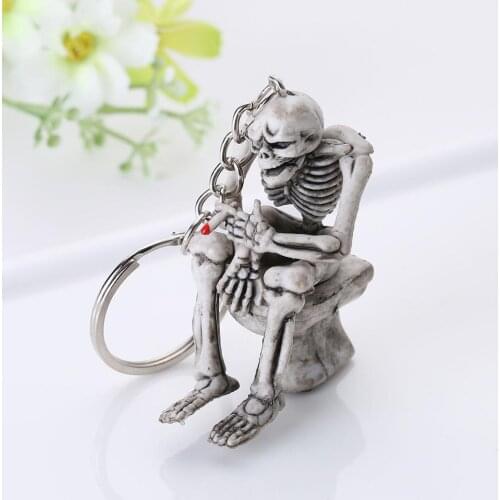 SPINNER Fashion Forever Love Dead to Love Punk Skeleton Key Chain Ring Keychain Keyring Gift Accessories