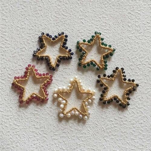 FUWO Wholesale Hand Made Crystal Beads Charm Pendant,Natural Freshwater Pearls Beads Charm For Jewelry Making PD351 5Pieces/Lot