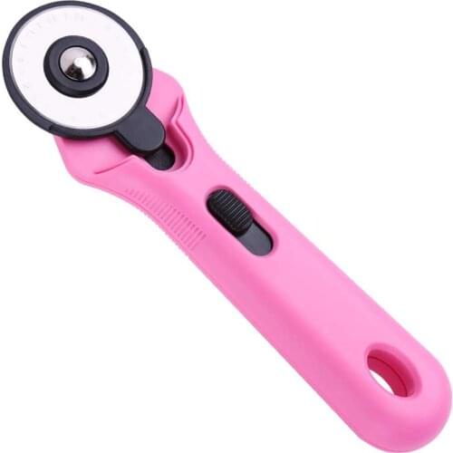 Imzay 45mm Professional Rotary Cutter, Handheld Portable Comfort Rotary Roller Cutter For Sewing, Patchworking (Pink)