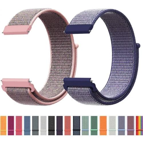 20mm 22mm band For Samsung Galaxy Watch 3 strap 45mm 41mm active 2 Gear S3 Nylon Loop Bracelet Huawei watch GT 2 42mm 46mm