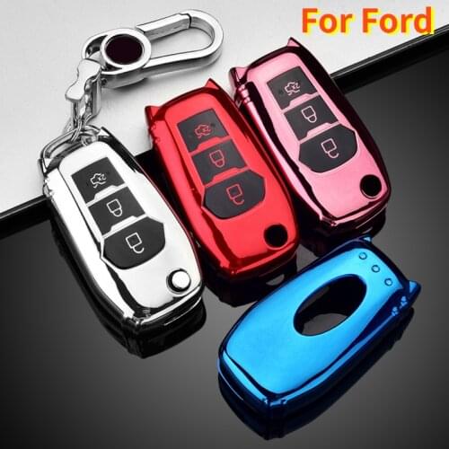 TPU Car Key Case Cover For Ford F-150 F-250 F-350 Explorer Ranger KA Fiesta Mondeo Cover Keyless Remote Fob Shell Skin Holder
