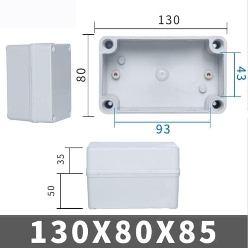 High-end Quality IP67 Waterproof DIY Electrical Junction Box ABS plastic Enclosure Case Outdoor Distribution box 130*80*85mm