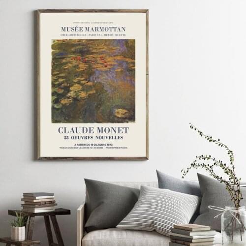 Claude Monet Exhibition Poster French Art Museum Canvas Home Decor Print Abstract Painting Vintage Wall Art Picture Living Room
