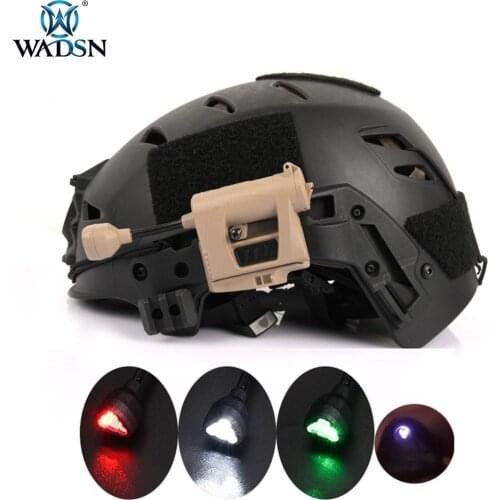 WADSN Tec Charge Pro Mpls Fast Helmet Signal Light with Red/Green/White/IR 4 Modes Tactical Outdoor Survival Flashlight