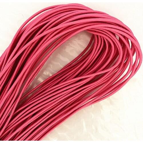 2mm Deep pink high elasticity round elastic bandage round elastic rope rubber band elastic line DIY sewing accessories 5-20 m