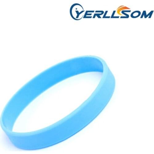 YERLLSOM 100pcs/Lot High Quality light blue silicone bracelets wristbands for promotional gifts BK007