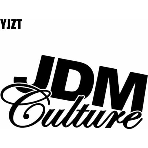 YJZT 14.1X7.1CM JDM Culture Decal Vinyl JDM Car Sticker Drift Lowered Black/Silver C26-0290