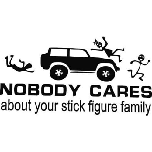 1PC 22*11cm 2017 Vinyl Car stickers" NOBODY CARES " Car Styling Decals Styling Accessories