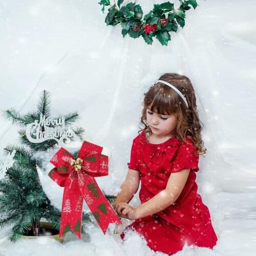 Girls Christmas Tree Hair Bows Clips with Bells 1PCS Headwear Handmade Bowknot Hair Accessories For Children Christmas Gift