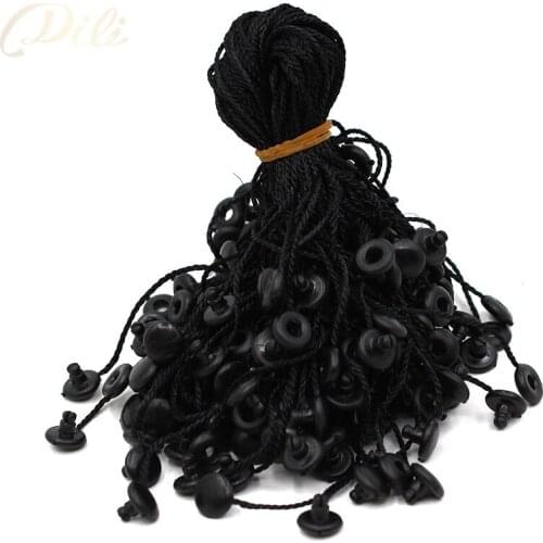 100pcs black garment hang tag string 7'' quanlity hang tag string cord for garment price tag seal tag