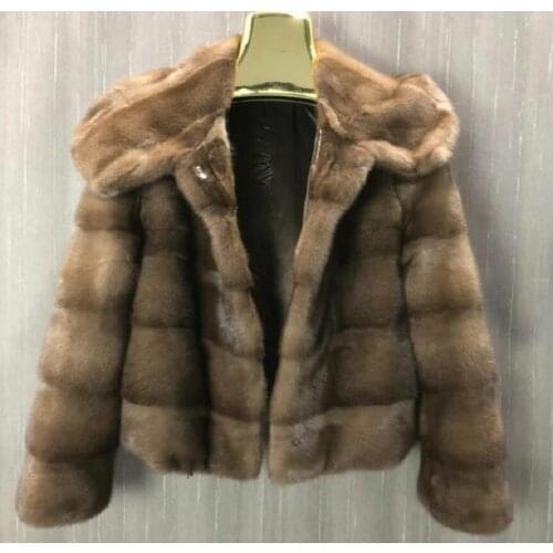 2021 winter new natural mink coat ladies hats real natural mink coat warm waist long sleeves [color support custom]