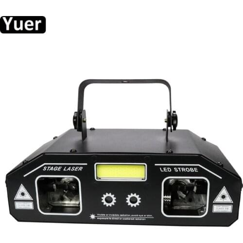 36W RGB 3IN1 Strobe Laser Scanner Projector DMX512 Stage Lighting Effect DJ Disco Bar Party Holiday Dance Christmas Lights