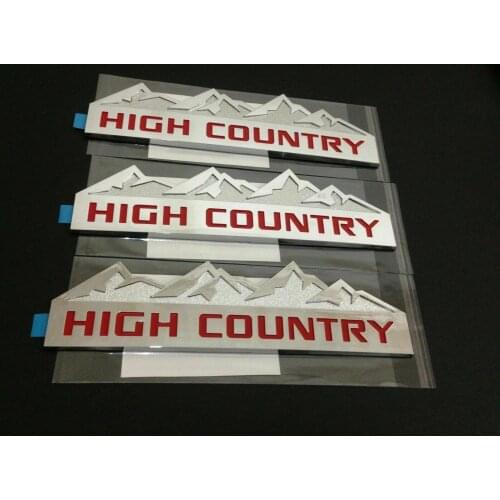 3x 3D Metal Chrome Red High Country Car Trunk Fender Emblems Badge Decal Sticker