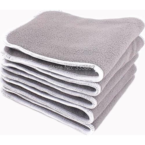 5/lot Charcoal Bamboo,Microfiber Inserts High Quality Washable Reusable Absorbent Baby Cloth Diapers Nappies 4 Layers