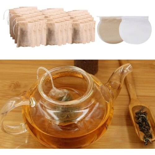500 Pieces Natural Empty Teabags String Heat Herbs Loose Infuser Bag Safe