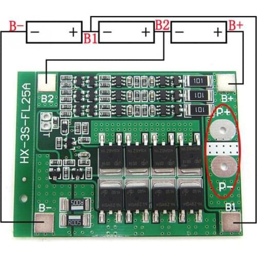 3S 30A 12 V Li-ion Lithium 18650 Battery Accessory BMS Packs PCB Protection Board Balance Integrated Circuits Electronic Module