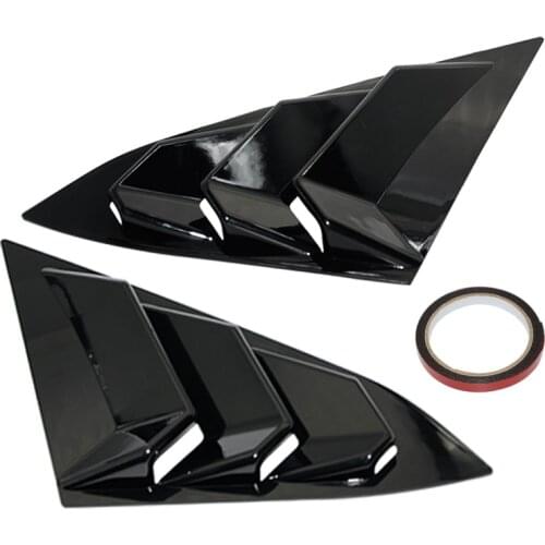 Car Styling Car Sticker 1/4 Quarter Side Window Louvers Scoop Cover Vent Spoiler Panel For Honda Civic 2016-2018 ABS Black Color