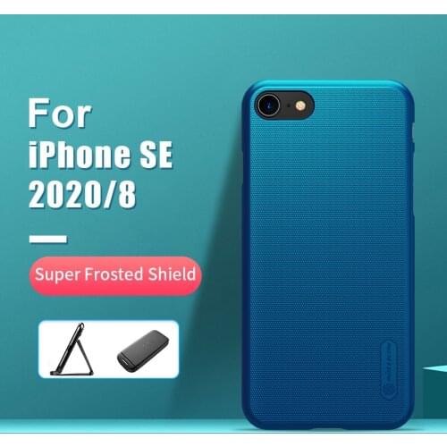 For iPhone SE 2020 case 4.7'' NILLKIN Frosted PC Matte hard back cover Gift Holder for iPhone 8 Case Cover for iphone se case