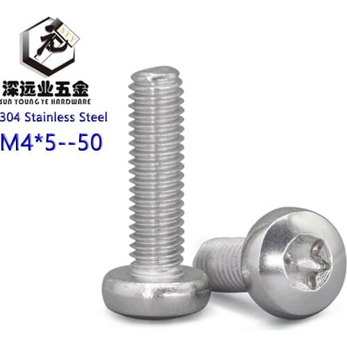 DIN7985 M4 304 Stainless Steel Pan Head Torx Machine Security Screws / GB2672 Six-Lobe Anti-Theft Machine Screws