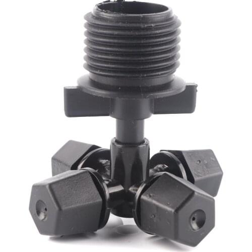 Irrigation System 6mm Black Cross Foggy Sprinkler With 1/2 Male Thread Connector Atomized Garden Sprinkler 5/10/15/20/30/50sets