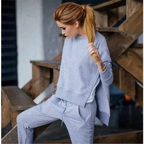 Dreese 2 Piece Set sport Top+Pants Suit stripe pink Casual Tracksuit Trousers outfit round neck sleeve Women sports suit Fat MM
