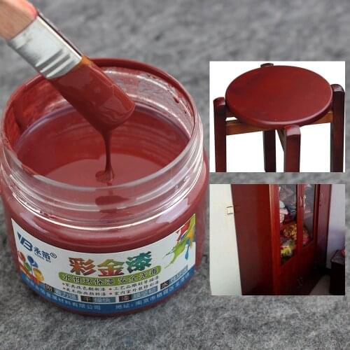 Date Red Golden Paint for Wood Surface Coating Acrylic Paint Mildewproof Tasteless Water-based Paint Furniture Wood Protection