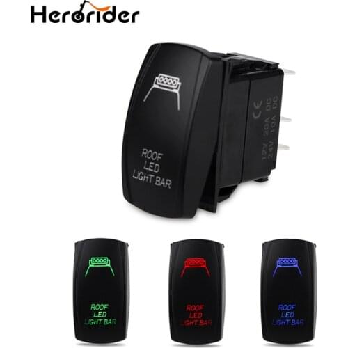 Laser Push Button Rocker Toggle Switch Blue LED Bar Light Car Auto ON-OFF Single Button Switch for Toyota 12-24V Car Styling