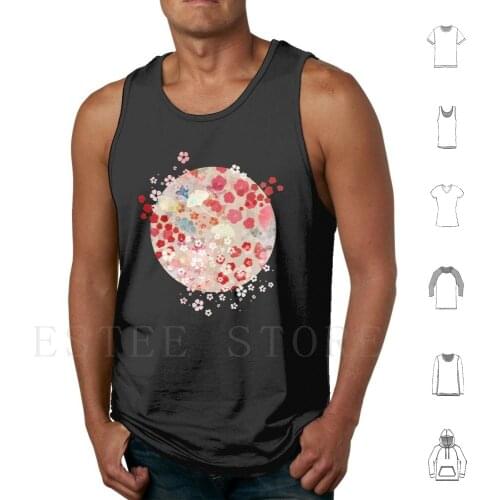 Blossom Tank Tops Vest Blossom Red Flowers Gingko Dragonfly Beige Flowery Floral White Warm Tones Leafs Cute Girly Japan