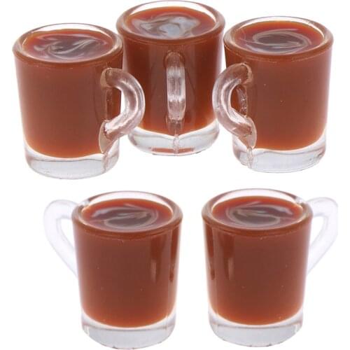 1/12 Dollhouse Miniature Accessories Decoration Mini Coffee Cup Simulation Cup Drink Pearl Milk Tea Model Toy Random Color