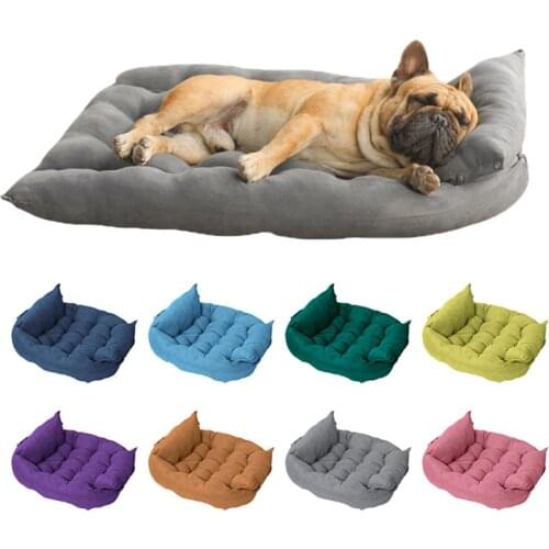 Dog Bed Multipurpose Folding Square Winter Warm Pet Puppy Cotton Kennel Mat Washable Pet Products For Dog Small Medium Large Dog
