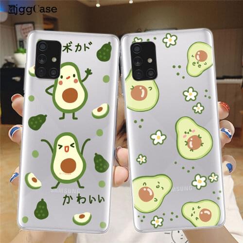 Cute Cartoon Avocado Soft Phone Case For Samsung Galaxy A51 A01 A11 A21S A31 A41 A71 A02 A12 A32 A42 A52 A72 Cover Back Cases