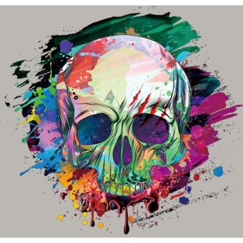Hiphop Skulls Patch Vinyl Appliqued Heat Transfer Tops Fashion Diy Stickers On Clothes Man Woman T-Shirt Jeans Patches