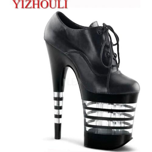 20cm the new womens shoes, made of high heels and pu, are made of thin and sexy black and dancing shoes