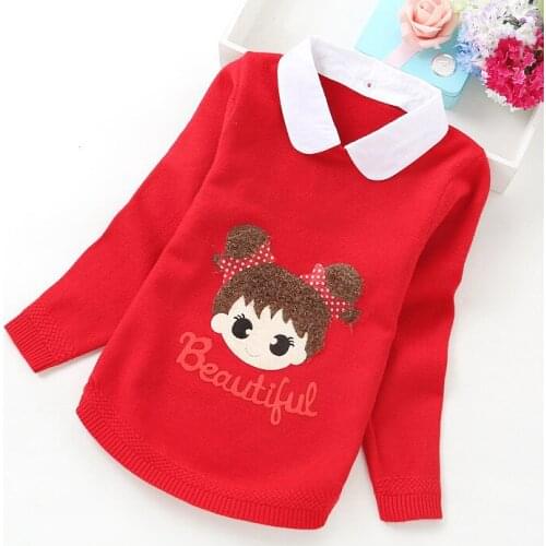2020 new fashion girls' sweaters 3-8years children sweater cartoon sweaters 1673