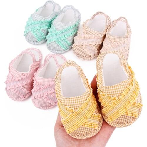 0-18M Baby Shoes Newborn Infant Casual Summer Shoes Fashion Plaid Toddler Boys Girls Cotton First Walker