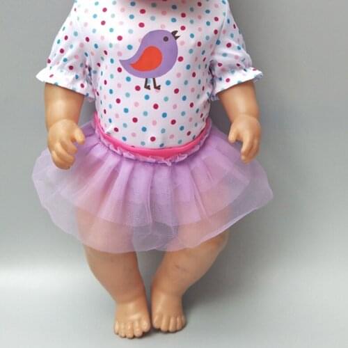 Clothes For dolls skirt and base shirt for 18" 43cm born baby doll clothes baby girl birthday gifts