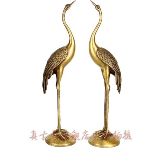 Really ancient copper ornaments on a light crane crane birthday gift birthday gift ornaments Songhe sickness