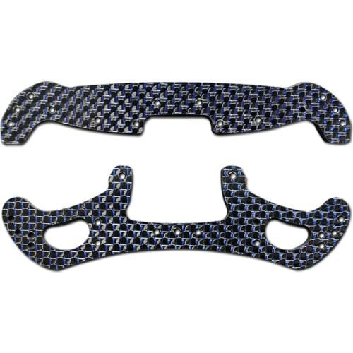 Self made 2mm Head Leading Pteris Carbon fiber plate spare parts for AR/MA Chassis of Tamiya mini 4WD RC Car model Gold and blue
