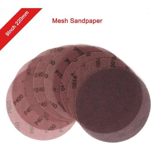 9 Inch 220mm Dust-free Mesh Sandpaper Dry Sand Self-adhesive Sand 80-600 Grit