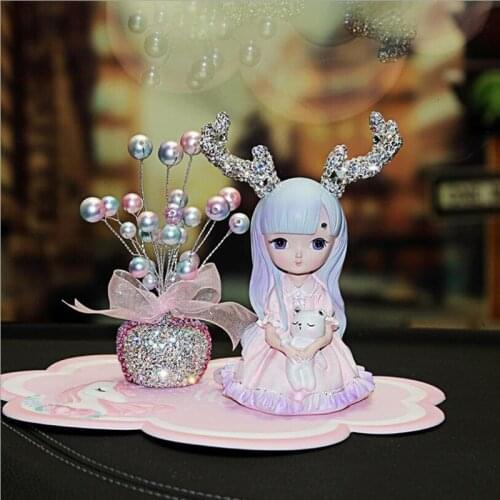 Fairy princess colorful bead flowerpot goddness car ornaments car dream doll set car high-end gift home car decoration