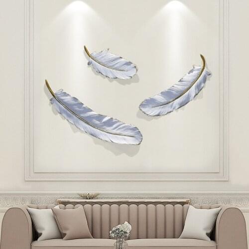 [VIP] 3D Wall Hanging Decor Feather Candlestick Compote Tabletop Ornaments Bedroom Living Room Sofa Background Wall Decoration